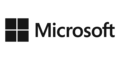 The logo of Microsoft in grey