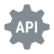 Das API Logo in grau