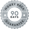 logo of 90 Days Money Back Guarantee in grey