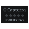 Capterra logo with five stars in black
