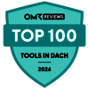 The award recognizing absence.io as one of the Top 100 software providers on OMR Reviews.